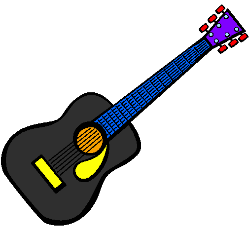 Desenho Guitarra espanhola II pintado por violão do dudu