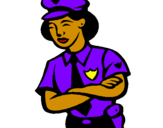 Desenho Mulher polícia pintado por mulher pode tbm!