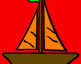 Desenho Barco veleiro pintado por deryck