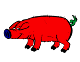 Desenho Porco com cascos negros pintado por Gonçalo Faria