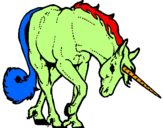 Desenho Unicórnio bravo pintado por o ponei colorido