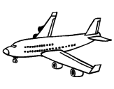 Desenho Avião de passageiros pintado por Thays