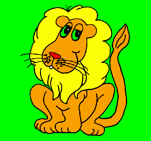 Desenho Leão pintado por Selvagens