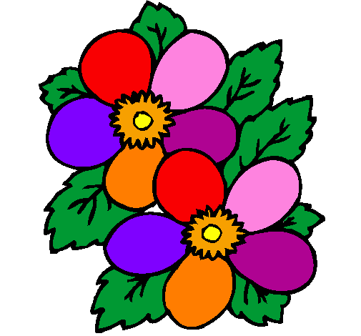 Desenho Flores pintado por flor  colorida