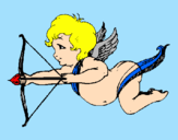 Desenho Cupido a voar pintado por maria manicure