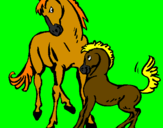 Desenho Cavalos pintado por cavalo