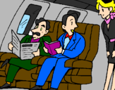 Desenho Passageiros no avião pintado por ii