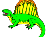 Desenho Espinossauro pintado por lagarto
