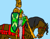 Desenho Cavaleiro a cavalo pintado por cavaleiro lego