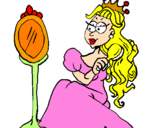 Desenho Princesa e espelho pintado por mirela