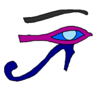 Desenho Olho de hórus pintado por matheus da costa silva