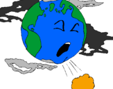 Desenho Terra doente pintado por Tássia