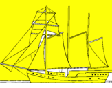 Desenho Veleiro de três mastros pintado por eduardo