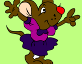Desenho Rata com vestido pintado por ariely