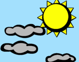 Desenho Sol e nuvens 2 pintado por roberta