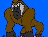 Desenho Gorila pintado por gorila macaco s