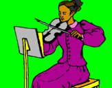 Desenho Dama violinista pintado por yasmin