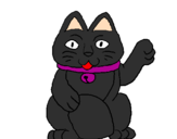 Desenho Gato da fortuna pintado por yasmin