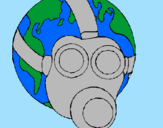 Desenho Terra com máscara de gás pintado por jehnifer10.000gata
