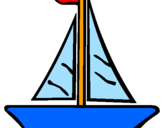 Desenho Barco veleiro pintado por Davi