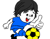 Desenho Rapaz a jogar futebol pintado por pedro Eduardo