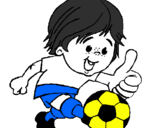 Desenho Rapaz a jogar futebol pintado por pedro Eduardo