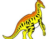 Desenho Parassaurolofo com riscas pintado por dinousauro  jean   lukas