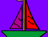 Desenho Barco veleiro pintado por bruno
