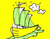 Desenho Barco veleiro pintado por miguek