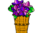 Desenho Cesta de flores 3 pintado por vaso da carla