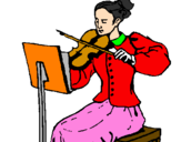 Desenho Dama violinista pintado por carolina