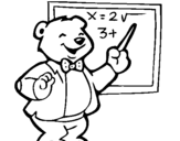 Desenho Professor urso pintado por as
