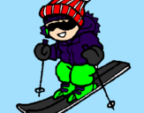 Desenho Menino a esquiar pintado por matheus