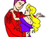 Desenho Baile real pintado por Princesa e Principe