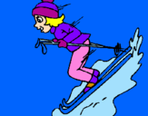 Desenho Esquiadora pintado por Caio