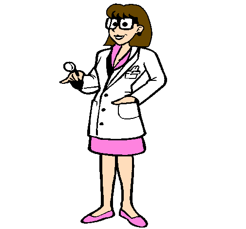 Desenho Doutora com óculos pintado por dra