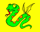 Desenho Serpente com asas pintado por pedro