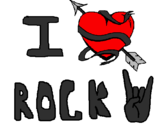 Desenho I love rock pintado por Aliine