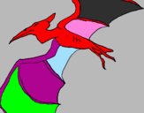 Desenho Terodactilo pintado por heptossauro