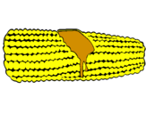 Desenho Espiga de milho  pintado por legumes