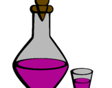 Desenho Jarra e copo pintado por bebidas
