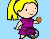Desenho Rapariga tenista pintado por manu