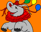 Desenho Elefante com 3 balões pintado por PRISCiLA