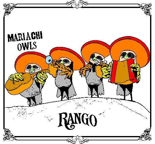 Desenho Mariachi Owls pintado por Sanfoneiro