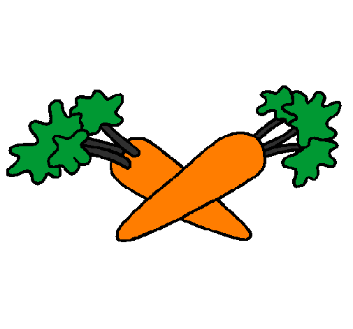 Desenho Cenoura pintado por legumes