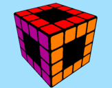 Desenho Cubo de Rubik pintado por Ana Clara