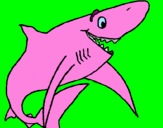 Desenho Tiburão alegre pintado por JOANA (JOJO)