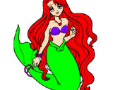 Desenho Pequena Sereia pintado por A Ariel