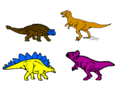 Desenho Dinossauros de terra pintado por Dinossauros B e Q