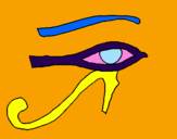 Desenho Olho de hórus pintado por manu